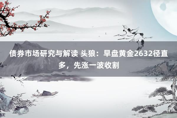 债券市场研究与解读 头狼：早盘黄金2632径直多，先涨一波收割