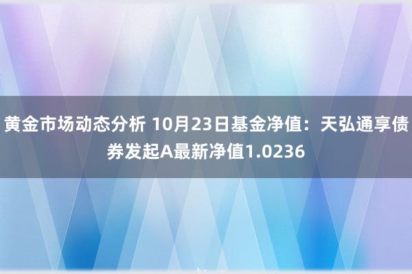 黄金市场动态分析 10月23日基金净值：天弘通享债券发起A最新净值1.0236