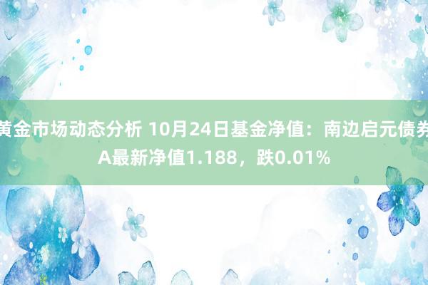 黄金市场动态分析 10月24日基金净值：南边启元债券A最新净值1.188，跌0.01%