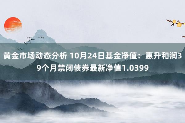 黄金市场动态分析 10月24日基金净值：惠升和润39个月禁闭债券最新净值1.0399