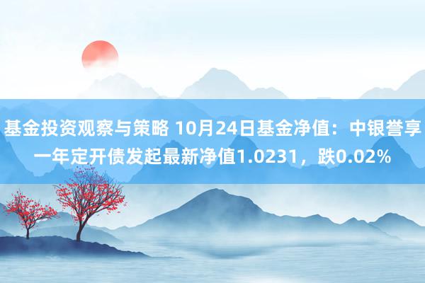 基金投资观察与策略 10月24日基金净值：中银誉享一年定开债发起最新净值1.0231，跌0.02%