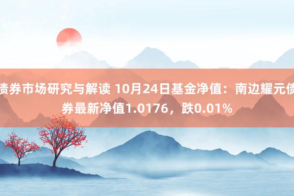 债券市场研究与解读 10月24日基金净值：南边耀元债券最新净值1.0176，跌0.01%