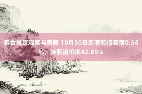 基金投资观察与策略 10月30日新港转债着落0.54%，转股溢价率42.69%