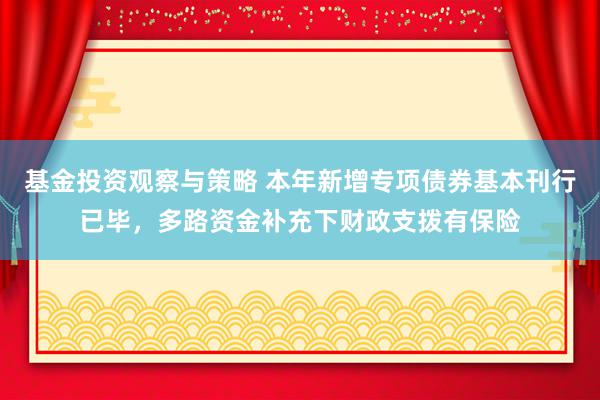 基金投资观察与策略 本年新增专项债券基本刊行已毕，多路资金补充下财政支拨有保险