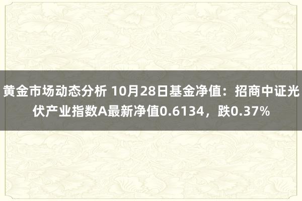 黄金市场动态分析 10月28日基金净值：招商中证光伏产业指数A最新净值0.6134，跌0.37%