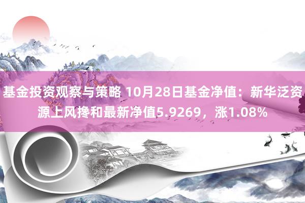 基金投资观察与策略 10月28日基金净值：新华泛资源上风搀和最新净值5.9269，涨1.08%