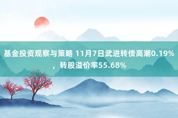 基金投资观察与策略 11月7日武进转债高潮0.19%，转股溢价率55.68%