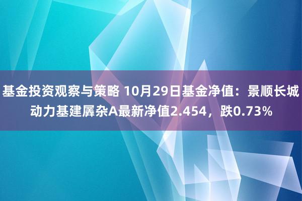 基金投资观察与策略 10月29日基金净值：景顺长城动力基建羼杂A最新净值2.454，跌0.73%