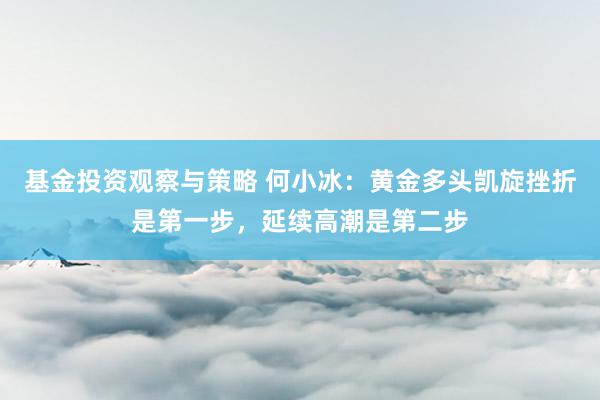 基金投资观察与策略 何小冰：黄金多头凯旋挫折是第一步，延续高潮是第二步