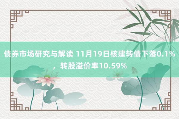 债券市场研究与解读 11月19日核建转债下落0.1%，转股溢价率10.59%