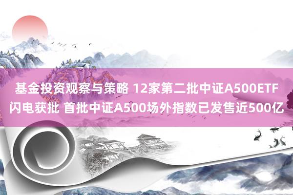 基金投资观察与策略 12家第二批中证A500ETF闪电获批 首批中证A500场外指数已发售近500亿