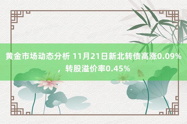 黄金市场动态分析 11月21日新北转债高涨0.09%，转股溢价率0.45%