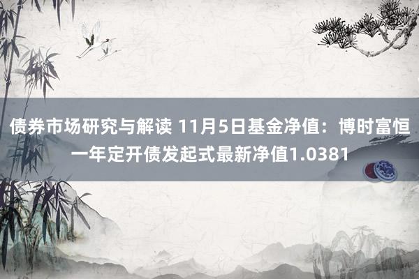 债券市场研究与解读 11月5日基金净值：博时富恒一年定开债发起式最新净值1.0381