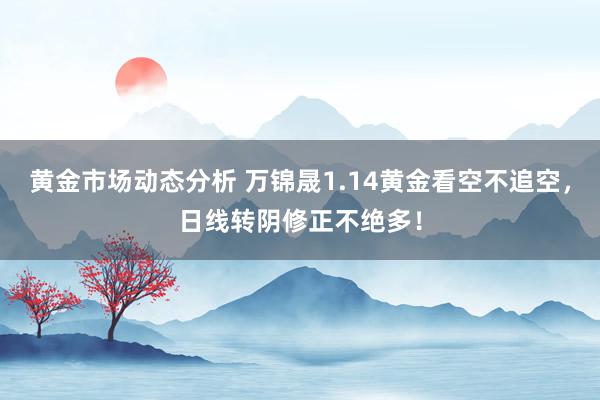 黄金市场动态分析 万锦晟1.14黄金看空不追空，日线转阴修正不绝多！