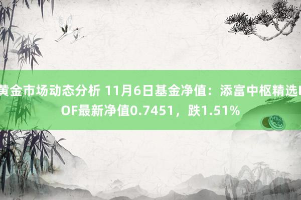 黄金市场动态分析 11月6日基金净值：添富中枢精选LOF最新净值0.7451，跌1.51%