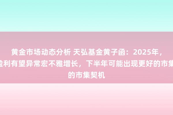 黄金市场动态分析 天弘基金黄子函：2025年，A股盈利有望异常宏不雅增长，下半年可能出现更好的市集契机