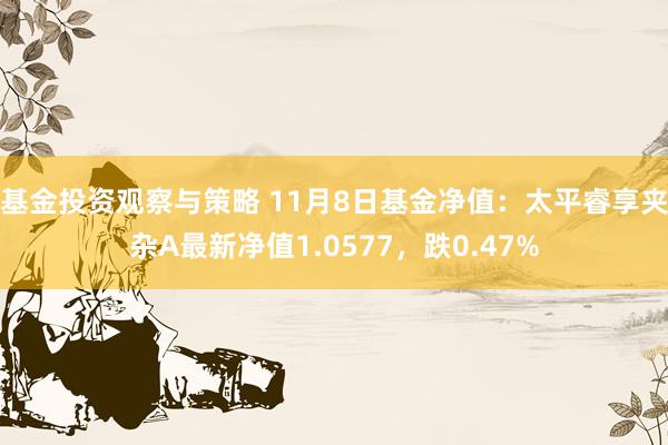 基金投资观察与策略 11月8日基金净值：太平睿享夹杂A最新净值1.0577，跌0.47%