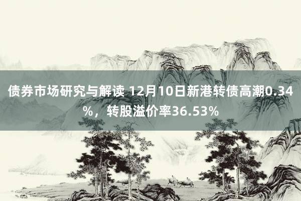 债券市场研究与解读 12月10日新港转债高潮0.34%，转股溢价率36.53%