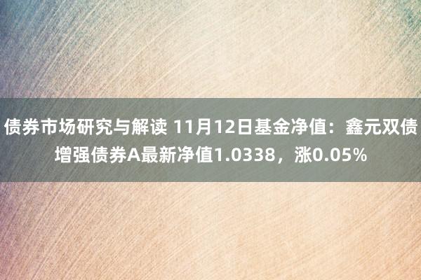 债券市场研究与解读 11月12日基金净值：鑫元双债增强债券A最新净值1.0338，涨0.05%