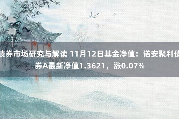 债券市场研究与解读 11月12日基金净值：诺安聚利债券A最新净值1.3621，涨0.07%