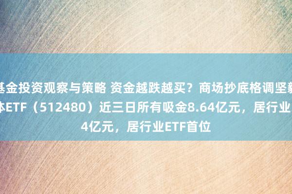 基金投资观察与策略 资金越跌越买？商场抄底格调坚毅：半导体ETF（512480）近三日所有吸金8.64亿元，居行业ETF首位