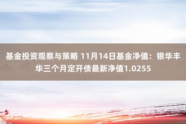 基金投资观察与策略 11月14日基金净值：银华丰华三个月定开债最新净值1.0255