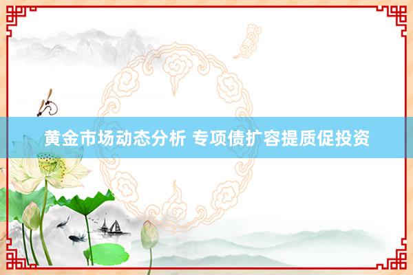 黄金市场动态分析 专项债扩容提质促投资