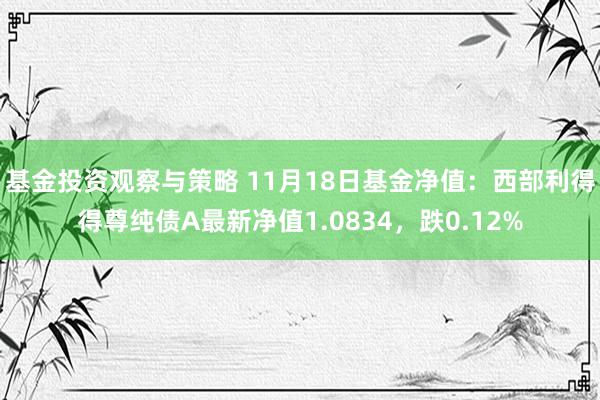 基金投资观察与策略 11月18日基金净值：西部利得得尊纯债A最新净值1.0834，跌0.12%