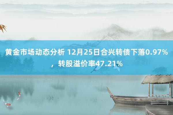 黄金市场动态分析 12月25日合兴转债下落0.97%，转股溢价率47.21%