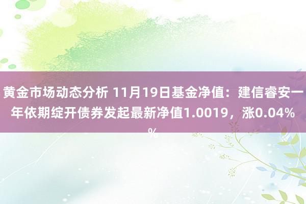 黄金市场动态分析 11月19日基金净值：建信睿安一年依期绽开债券发起最新净值1.0019，涨0.04%