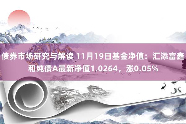 债券市场研究与解读 11月19日基金净值：汇添富鑫和纯债A最新净值1.0264，涨0.05%