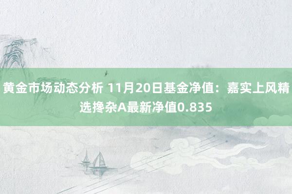 黄金市场动态分析 11月20日基金净值：嘉实上风精选搀杂A最新净值0.835