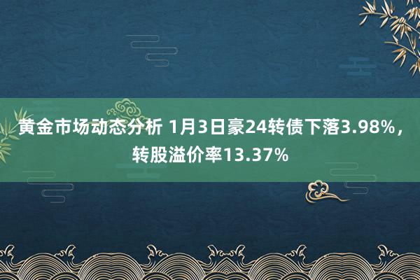 黄金市场动态分析 1月3日豪24转债下落3.98%，转股溢价率13.37%