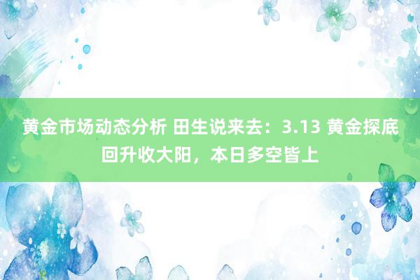 黄金市场动态分析 田生说来去：3.13 黄金探底回升收大阳，本日多空皆上